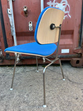 Load image into Gallery viewer, Herman Miller Eames Upholstered Plywood Side Chair (DCM) – Blue / Chrome