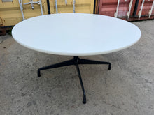 Load image into Gallery viewer, Herman Miller Eames 48” Round Conference / Dining Table – White &amp; Black