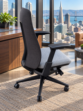 Load image into Gallery viewer, Haworth Fern Ergonomic Executive Office Chair – Gray / Black – 5 Year Warranty