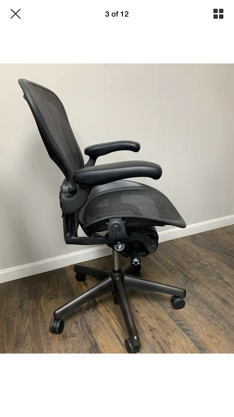 Herman Miller Aeron Chair Size B Medium Latch Arms Fully