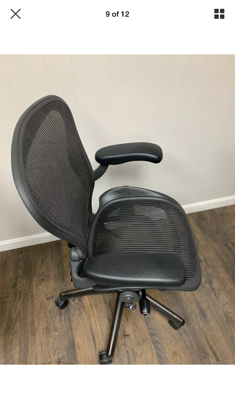 Herman Miller Aeron Chair Size B Medium Latch Arms Fully