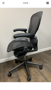 Herman Miller Aeron Chair Size B (Medium) (Latch Arms) - Fully Loaded - (Graphite)